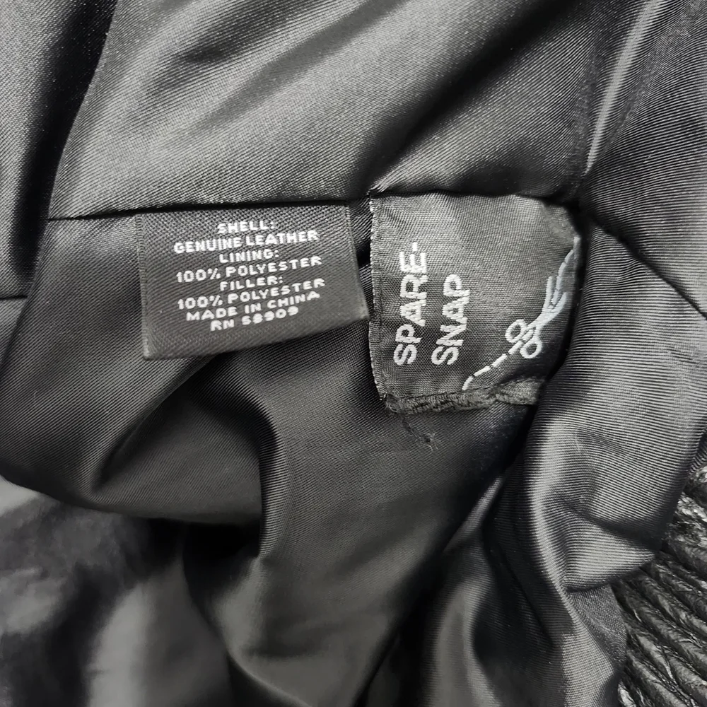 Roundtree & Yorke Black Leather Bomber Jacket